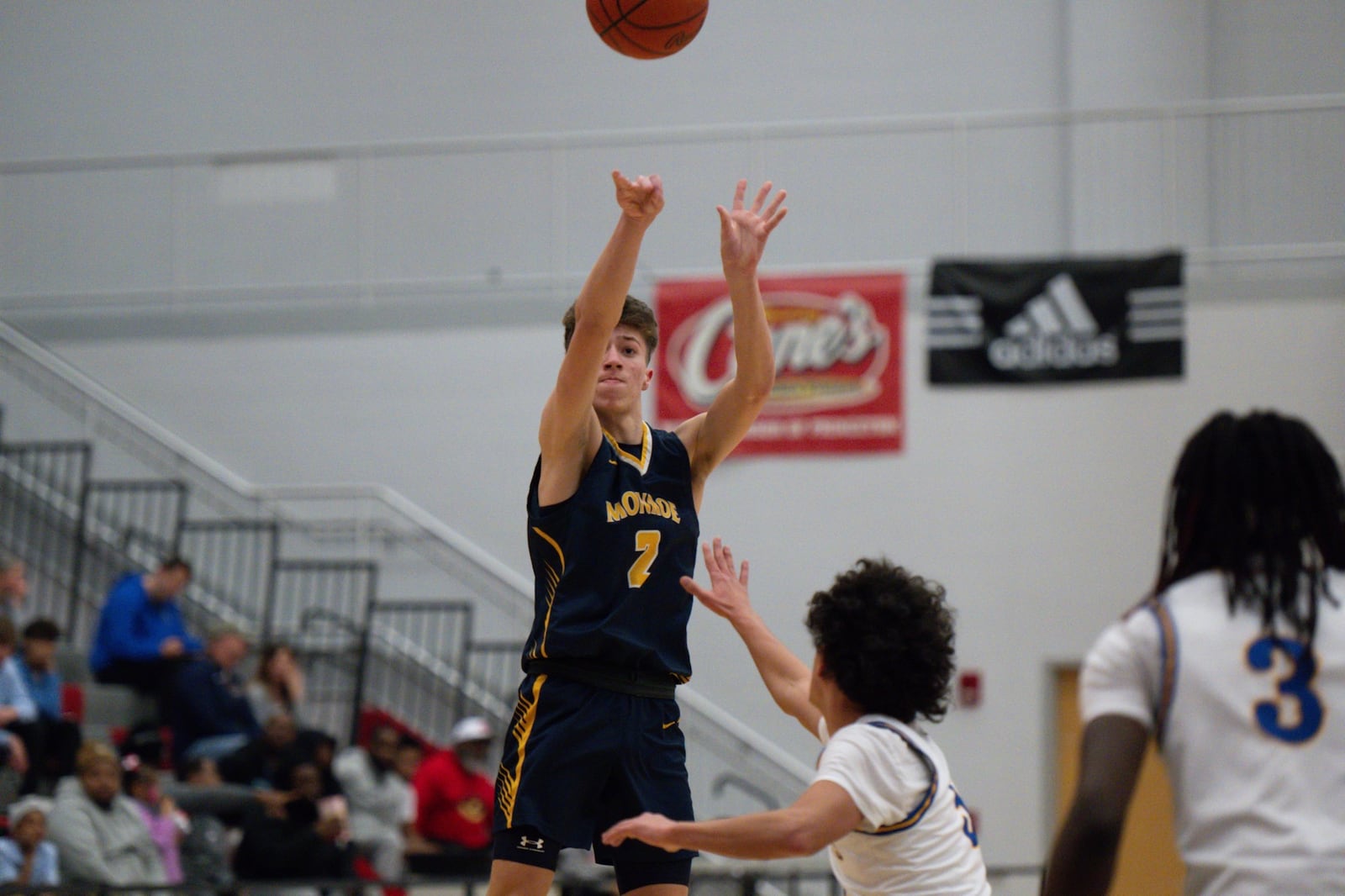 Monroe's Ty Perkins puts up a shot during his Division III tournament game against Northwest on Thursday night at Princeton. AJ FULLAM / CONTRIBUTED