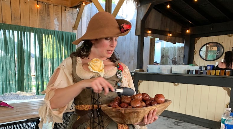 Serving up food at the Ohio Renaissance Festival's Royal Feast