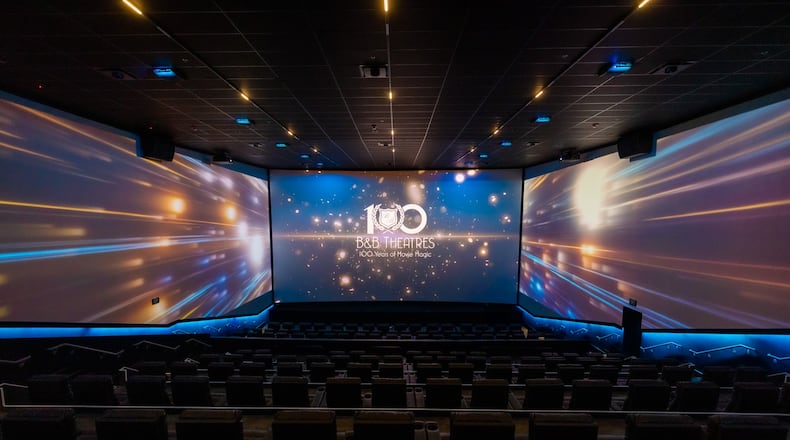 This photo provided by B&B Theatres shows a 270-degree wrap-around ScreenX that extends content to side walls. This feature is coming to the Liberty Center cinema in 2026. CONTRIBUTED