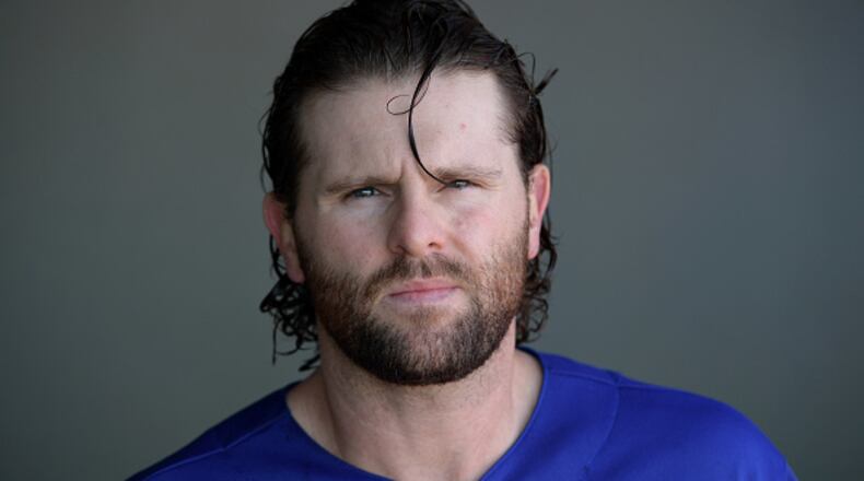SURPRISE, AZ - FEBRUARY 24: Zach Neal #49 of the Los Angeles Dodgers reacts in the dugout during the game against the Kansas City Royals at Surprise Stadium on February 24, 2018 in Surprise, Arizona. (Photo by Jennifer Stewart/Getty Images)