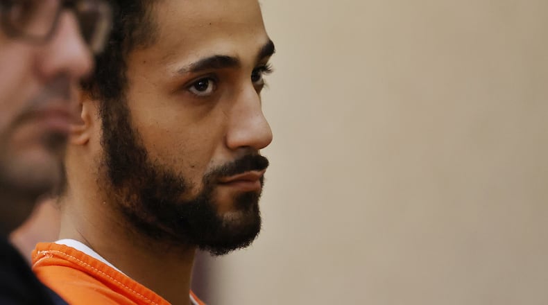 Miguel Wesley Galliher was arraigned in Butler County Common Pleas Court Thursday, Nov. 18, 2021 on murder and felonious assault charges in connection with the death of Robert Strong during a shooting at LugNutz bar and grill in Fairfield. NICK GRAHAM / STAFF