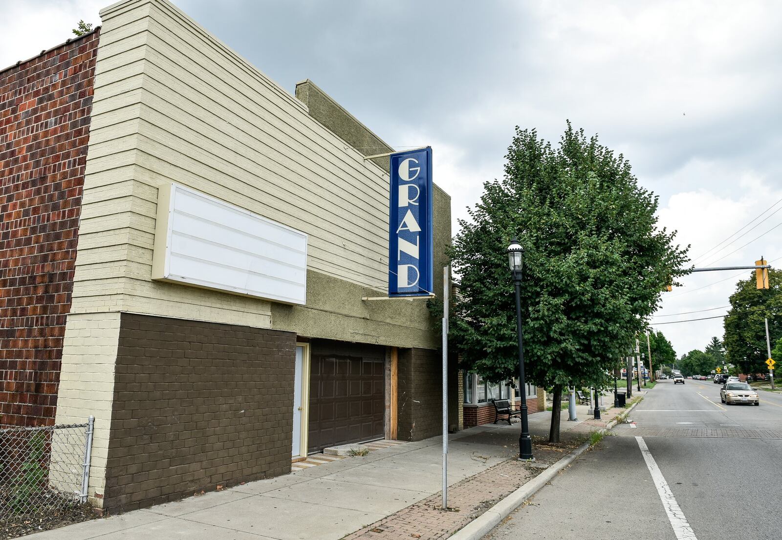 The Grand movie theater on Pleasant Avenue is one of several buildings of interest as students at Miami University try to develop a Pleasant Avenue Revitalization Strategy for Lindenwald to revitalize the Hamilton neighborhood. NICK GRAHAM/STAFF