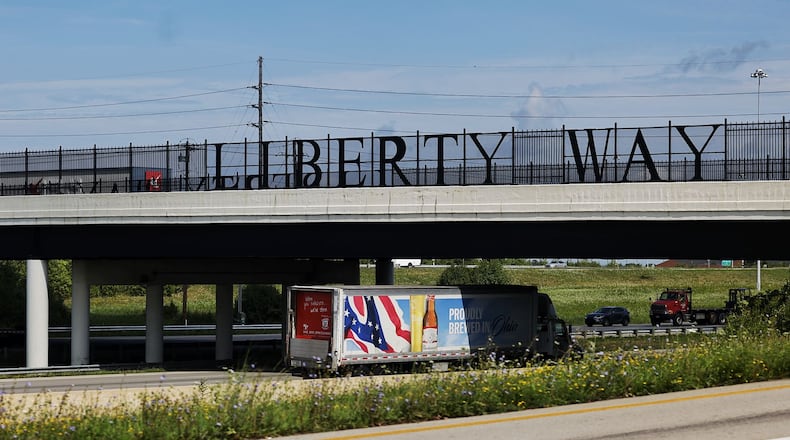 Construction continues on the Ohio 129 extension and I-75 and Liberty Way interchange but the $32 million is nearing completion. NICK GRAHAM/STAFF