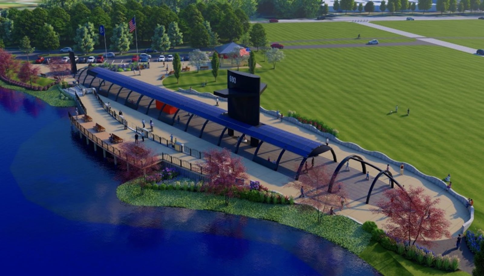 Former USS Cincinnati nuclear submarine veteran Scott Lucas recently got to “come aboard” again at the construction site of the attack sub’s coming $9.5 million Cold War memorial in Butler County. The local U.S. Navy veteran said it was emotional and special to see up close the reassembling of the submarine he spent years on traveling beneath the world’s oceans as a radio crew member on the sub’s main command deck. (Provided)