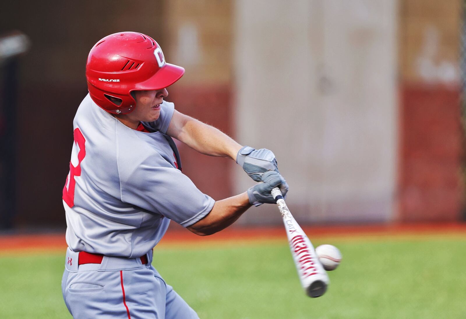 Carlisle's Cody Svarda hits the ball during their Reds Futures High School Showcase baseball game against Madison Monday, April 21, 2025 at the P&G MLB Cincinnati Reds Youth Academy. Carlisle won 7-1. NICK GRAHAM/STAFF