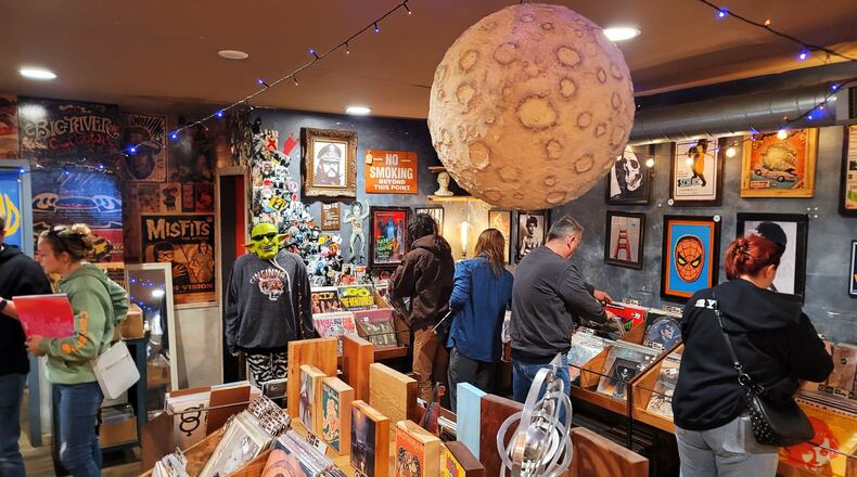 Unsung Salvage Design Company in Hamilton was part of the Midwest Record Store Crawl Saturday, March 23, 2024. Eighteen record shops from northern Kentucky to Dayton participated including Lester's Rock n Roll Shop in Middletown and Three Feather Records in Fairfield. NICK GRAHAM/STAFF