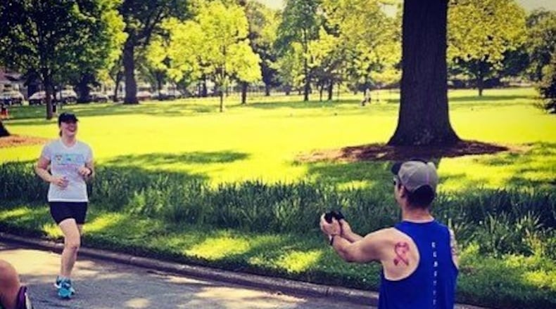 Alex Bruns, of Middletown, proposed to his girlfriend, Kenzie, five years ago after the Mother's Day 5K Run/Walk at Woodside Cemetery. The 12th annual run/walk is Sunday. SUBMITTED PHOTO