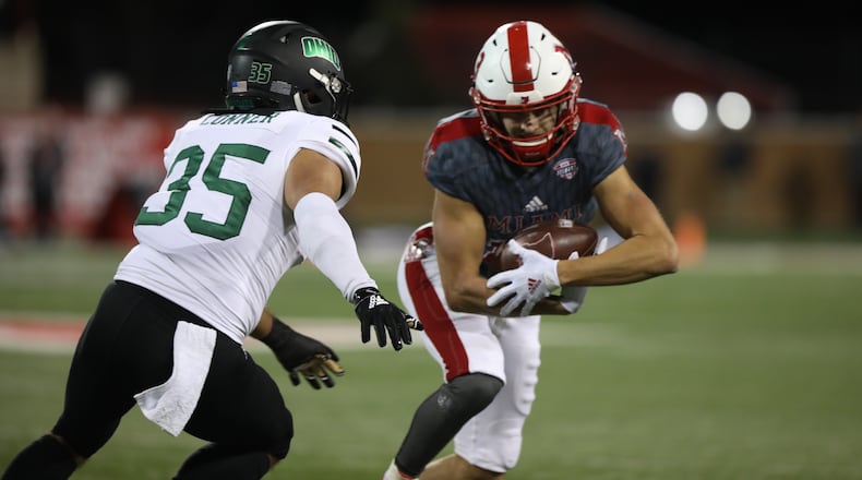 Miami wide receiver Jack Sorenson vs. Ohio earlier this season. CONTRIBUTED PHOTO