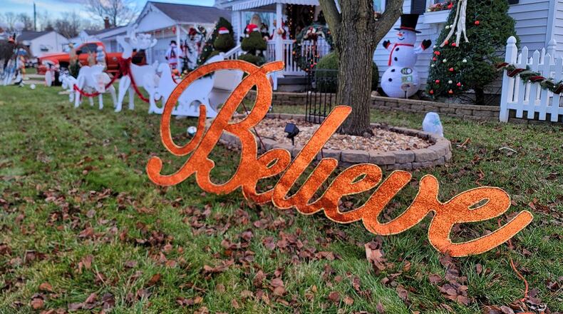 Here are some of the Christmas decorations up this year on Van Buren Court in Hamilton. NICK GRAHAM/STAFF