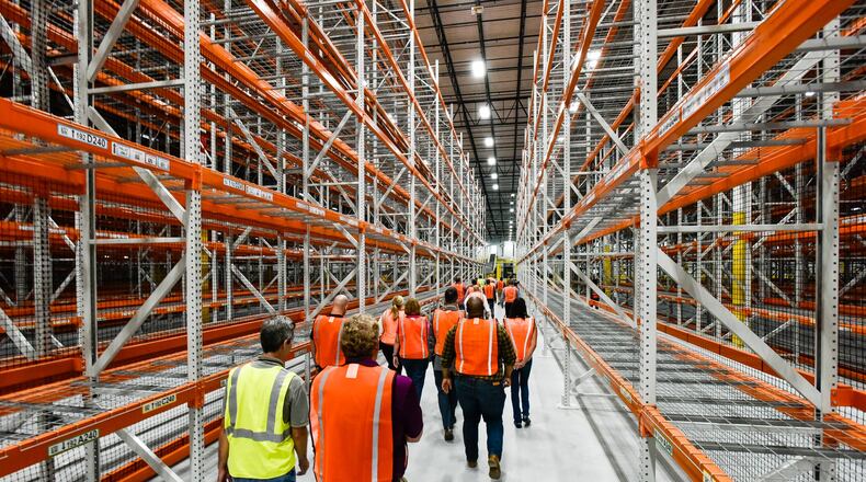 Amazon Fulfillment Center in Monroe is the largest building in the city at 1.3 million square feet. The facility is expected to be operating by early 2019 and could bring one thousand jobs to the community. NICK GRAHAM/STAFF