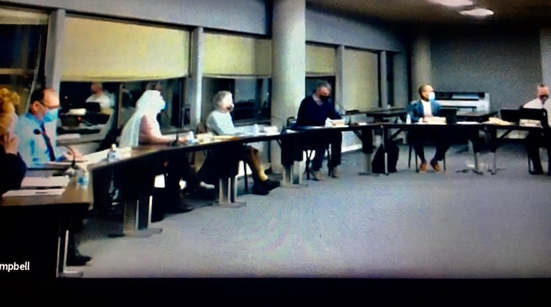 The Middletown Board of Education voted 5-0 Monday evening to return to a normal, five-day class schedule next month after hearing from city health officials of a reduction in coronavirus cases in the community. Students who are now on a hybrid class schedule will begin all live classes on March 22. (Photo By Michael D. Clark\Journal-News)