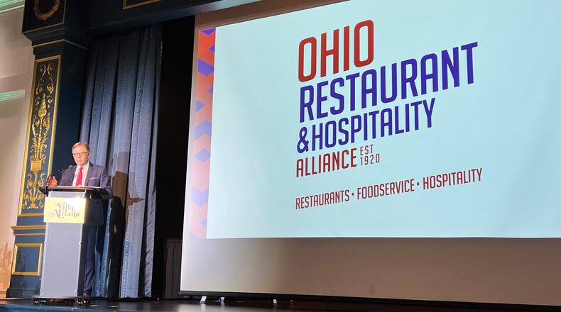 Ohio Restaurant and Hospitality Alliance Awards: President and CEO John Barker introduces a new name and brand. ALEXIS LARSEN