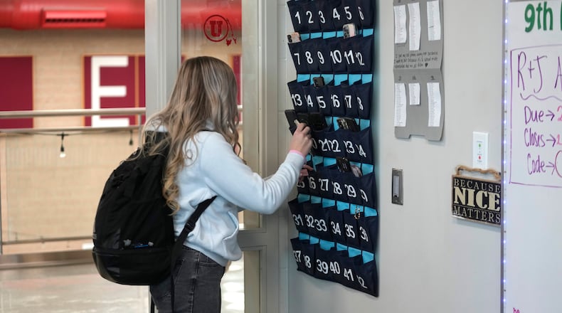 House Bill 485 would require schools to adopt a policy governing internet use and teach students about some of the harm that comes from social media. It would also require students to keep electronic devices out of the classroom, with some exceptions, like if the teacher allows the student to get the device out, in an emergency or for some medical purpose. (AP Photo/Rick Bowmer, File)