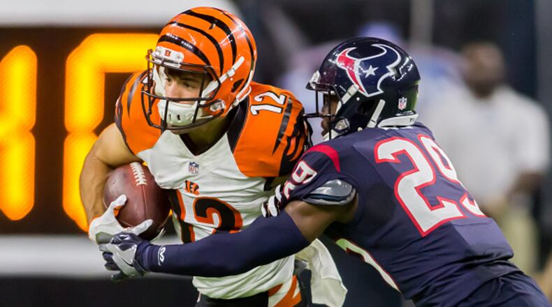 HOUSTON, TX - DECEMBER 24: Houston Texans free safety Andre Hal (29) tackles Cincinnati Bengals wide receiver Alex Erickson (12) during the NFL game between the Cincinnati Bengals and Houston Texans on December 24, 2016, at NRG Stadium in Houston, Texas. (Photo by Leslie Plaza Johnson/Icon Sportswire via Getty Images)