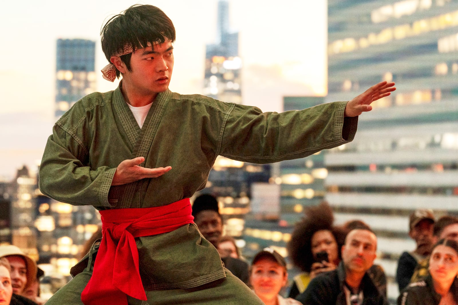 This image released by Sony Pictures shows Ben Wang in a scene from "Karate Kid: Legends." (Jonathan Wenk/Sony Pictures via AP)