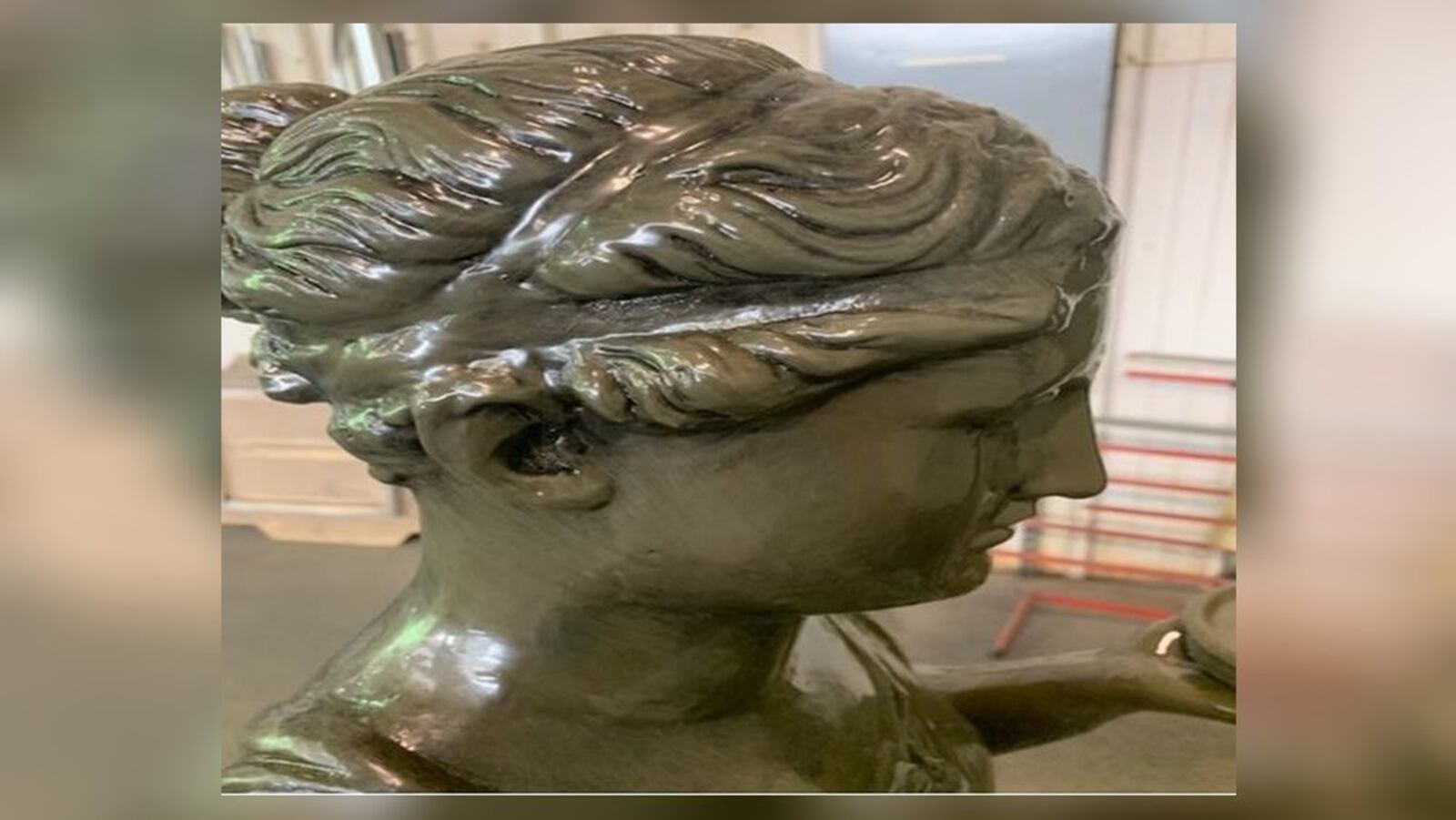 The female fountain figure called Hebe, Nymph of Brooks and Streams, damaged by a car in October, will return to Hamilton this month after being restored in Alabama. A rededication ceremony will happen at 4 p.m. June 14. PROVIDED