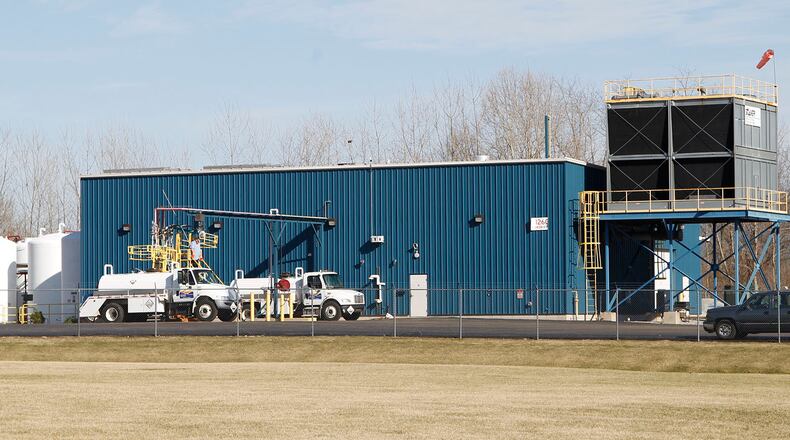 The Miami Products and Chemical Company in Fairborn makes pool chemicals. It is allowed to have up to four 90 ton train cars full of extremely hazardous chlorine on a private rail spur. TY GREENLEES / STAFF
