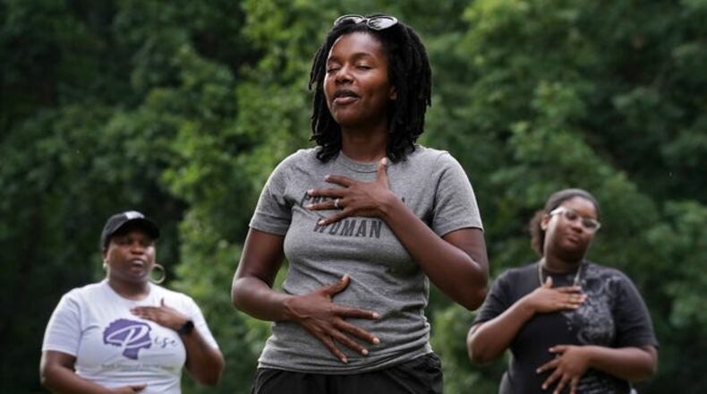 The Booker T Washington Center is hosting an event on Friday, April 11, 2025, to kick of Black Maternal Health Week, in Hamilton. Pictured in this 2022 file photo are members of Rise, a maternal mental health organization that caters specifically to Black people in Columbus, Ohio. FILE PHOTO (FRED SQUILLANTE/COLUMBUS DISPATCH)