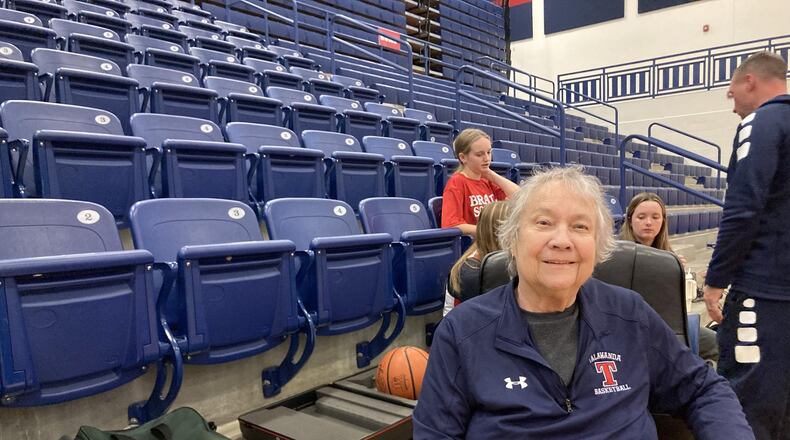 Mary Huismann watches from the sidelines during a basketball practice on Nov. 13, 2023. JANE MCKINLEY/OXFORD OBSERVER