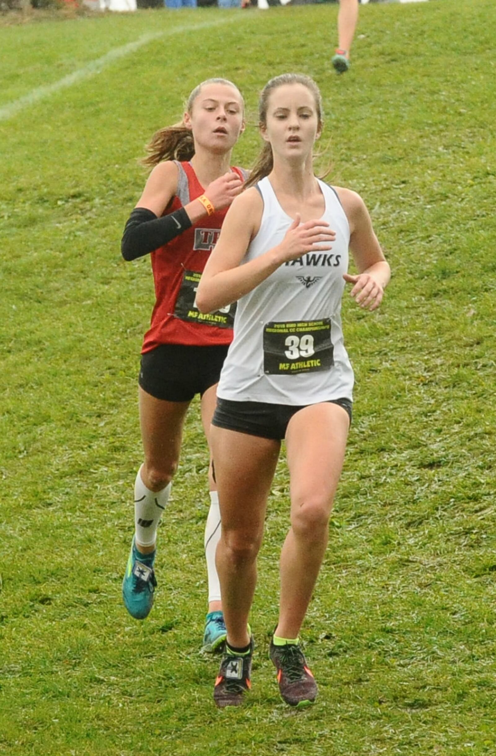 Lakota East’s Danielle Horter (39) navigates the course Saturday during the Division I regional cross country meet in Troy. CONTRIBUTED PHOTO BY GREG BILLING