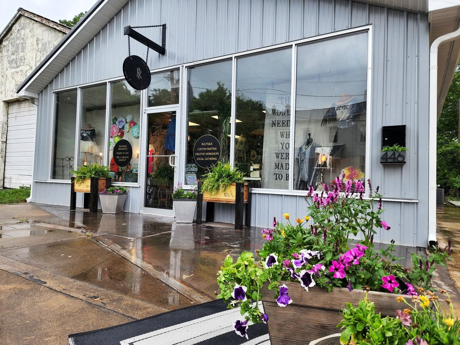 Iron Rose Mercantile and Shades of Chic cabinet painting have opened in a shared space in a renovated building on Ohio 122 in Madison Township. Lisa Dethlefs runs Iron Rose with an eclectic mix of decor, furniture, clothing, gifts, hats, jewelry and more and Susan Cox moved her Shades of Chic business in the back where she paints cabinets for customers. There is a collaborative space for classes, special events and more. NICK GRAHAM/STAFF