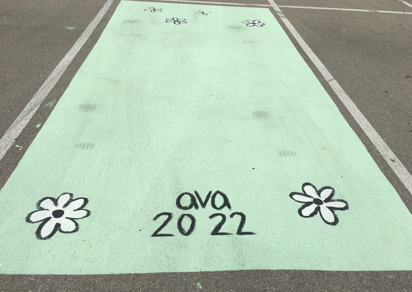 Middletown High School Seniors painted their parking lot spaces for the '21-22 school year.