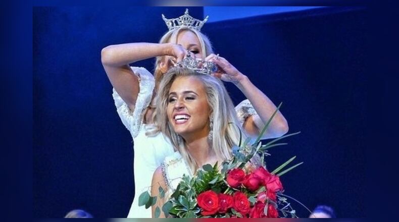 Miss South Central Ohio Lora Current was crowned Miss Ohio 2021 June 19 by outgoing Miss Ohio Caroline Grace Williams.