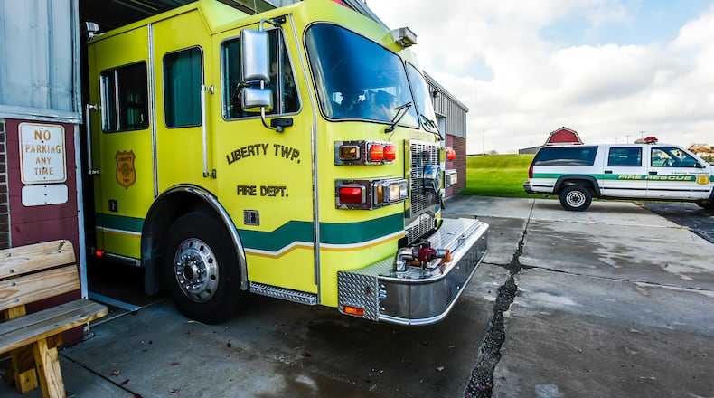 Liberty Twp. firefighters respond to a call from their Yankee Road Station on Nov. 30. Liberty Twp. firefighters have a new contract after a union fact finder’s recommendations were accepted by trustees. According to the contract, firefighters will get a two percent pay raise retroactive to June 16 and and two percent for the next two years. NICK GRAHAM/STAFF