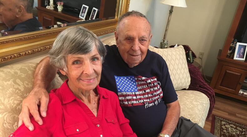 Tracy and Nina Isaacs will celebrate their 74th wedding anniversary on Feb. 15, 2020. They are beloved by their neighbors on Mallard Court in Middletown. RICK McCRABB/STAFF