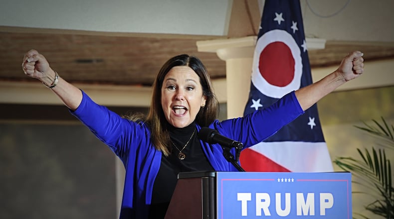Second lady Karen Pence made a campaign stop in Tipp City Thursday, Oct. 22, 2020. MARSHALL GORBY/STAFF