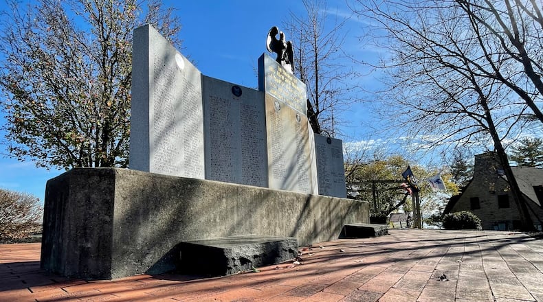 Municipal Brew Works will tap a brand new beer to celebrate veterans on Friday, Nov. 11, 2022, honoring all who wore the uniform. A portion of the beer's proceeds will support the Butler County Veterans Memorial Maintenance Fund, which is set up at the Hamilton Community Foundation. Names of Butler County residents killed in military conflicts after Vietnam are not currently included on the memorial. Pictured is the wall honoring those killed in conflicts at the Butler County Veterans Memorial at Veterans Park on New London Road on Nov. 9, 2022. MICHAEL D. PITMAN/STAFF