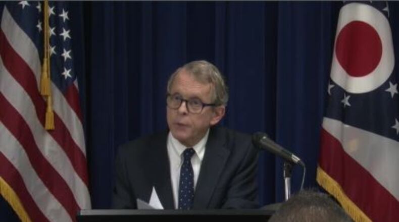 Ohio Attorney General Mike DeWine discusses the shortage of foster families as the opioid crisis forces more children into the child welfare system. He held a press conference in Columbus on Aug. 24, 2017.