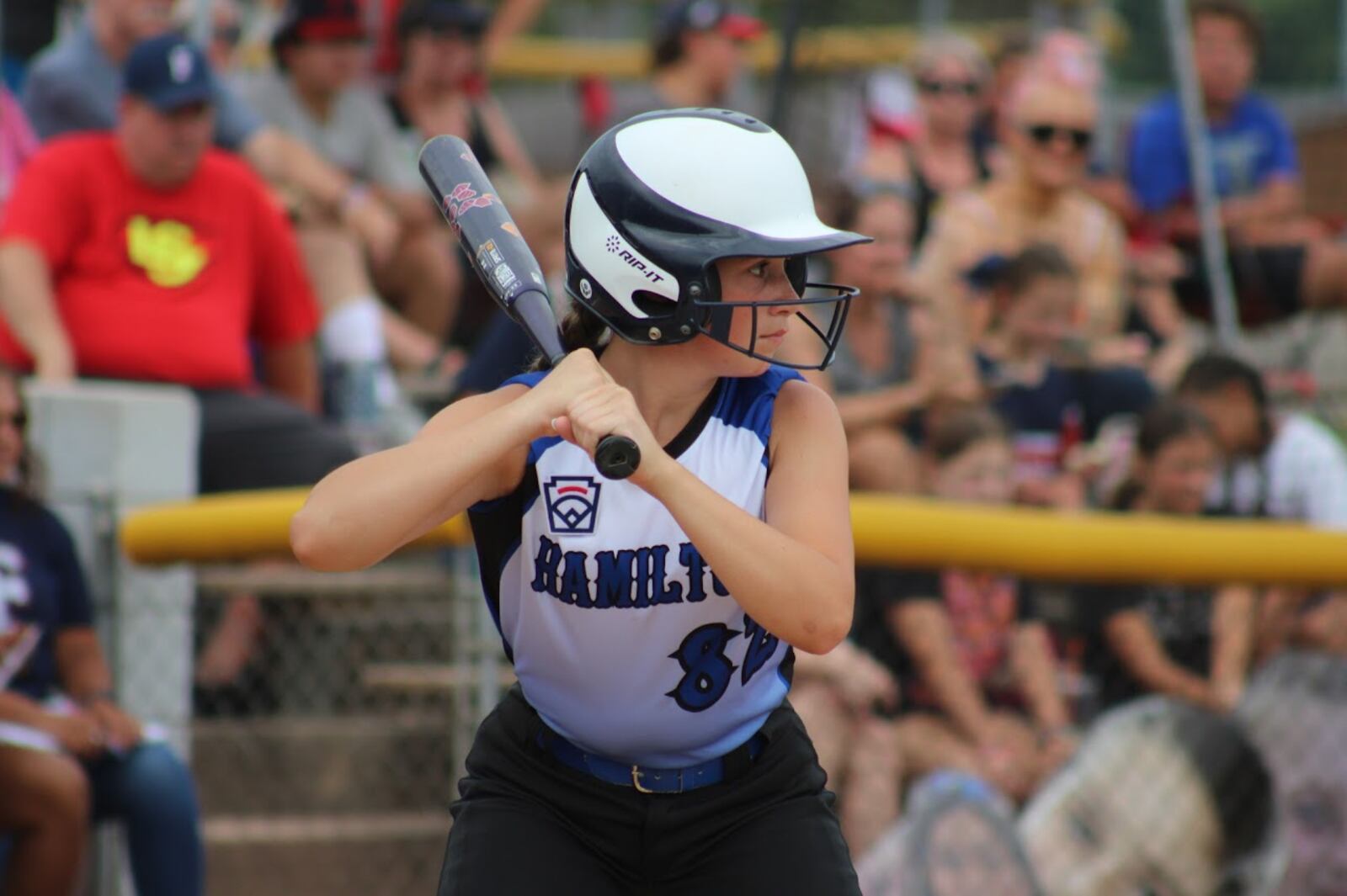 West Side Little League's Samantha Robben gets ready to hit during the state softball tournament last week. CONTRIBUTED
