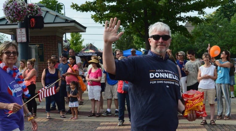 Michael Donnelly, a judge in the Cuyahoga (Cleveland) County Common Pleas Court was in Oxford Monday to take part in the Freedom Festival parade Uptown. CONTRIBUTED/BOB RATTERMAN