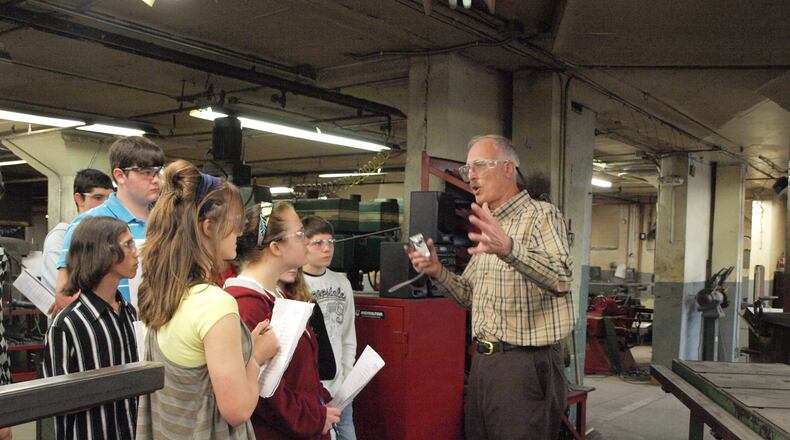 Dave Lippert, president of Hamilton Caster, takes a group of students on a tour of the plant during a 2011 job shadowing event organized by Junior Achievement. The city’s chamber of commerce has organized a new program, Youth LED (Leadership Empowerment Development), where students will learn problem-solving, critical thinking and creativity skills. It will be taught by community and business leaders and include visits to local businesses like Hamilton Caster.