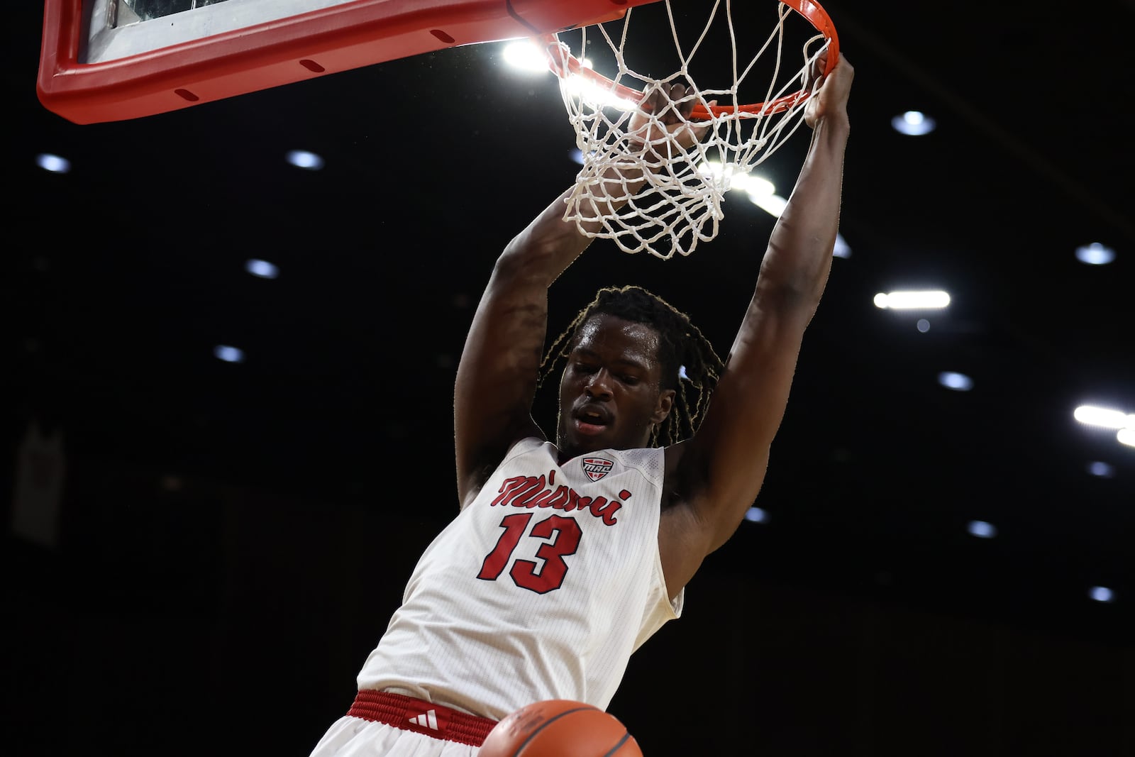 Miami’s Antwone Woolfolk slams one in against Buffalo on Saturday at Millett Hall. ELIJAH COOK / CONTRIBUTED