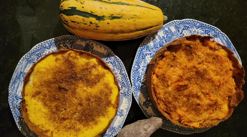 Jim Rubenstein recently baked two “pumpkin” tarts, using a 6″ springform pan. He says he prefer tarts to pies because they have a higher ratio of filler to crust. CONTRIBUTED