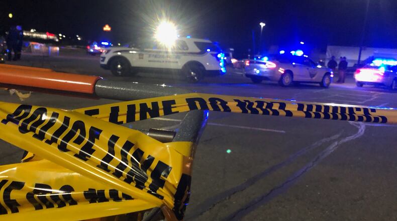 Middletown police shot and killed a man after a traffic stop Saturday night in the Walmart parking lot, 2900 Towne Blvd. Victor Lykins, 47, was pronounced dead at the scene. RICK McCRABB/STAFF