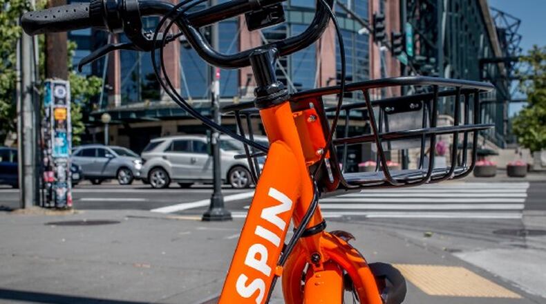Bright orange Spin bikes are expected to soon be seen on Oxford streets for a pilot project. CONTRIBUTED/SPIN