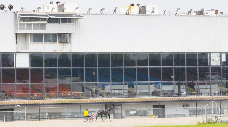 Warren County is demolishing the fairgrounds grandstand. GREG LYNCH / STAFF