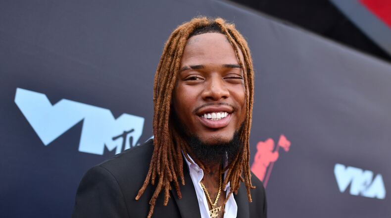 FILE - Fetty Wap arrives at the MTV Video Music Awards at the Prudential Center on Aug. 26, 2019, in Newark, N.J. (Photo by Charles Sykes/Invision/AP, File)