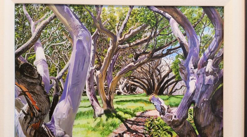 Works by Rick and Chris Jones — his paintings, her baskets — will be on exhibit at the Strauss Gallery at Artspace in Hamilton, 222 High St., through April 30. PROVIDED