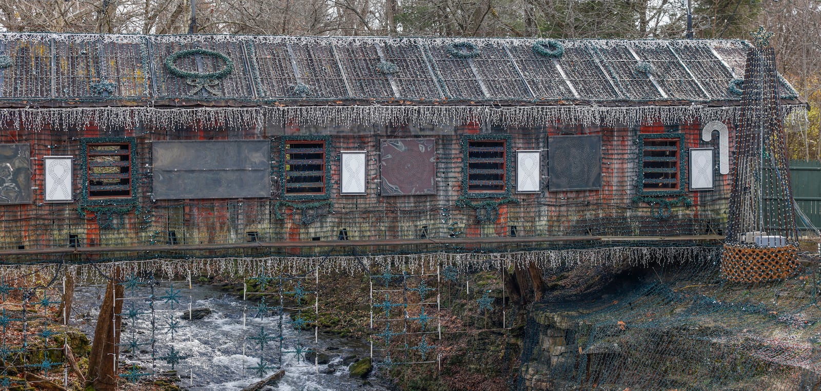 A view of Christmas decorations on Monday, November 24, 2025, at Clifton Mill. JOSEPH COOKE/STAFF