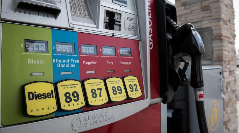 A gas pump at a Wawa location on the corner of Congress Avenue and Forest Hill Boulevard as of Tuesday, May, 2, 2017. At a time of year when pump prices rise, gasoline is getting cheaper. And that's good news with Memorial Day weekend and start of summer travel season around the corner. (Michael Ares / The Palm Beach Post) *Wawa's competing gas station across the street is 7-Eleven