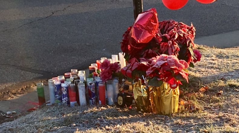 A memorial was erected for Benny Barefield who was shot and killed Friday night at the corner of Yankee Road and Ninth Avenue. LAUREN PACK/STAFF