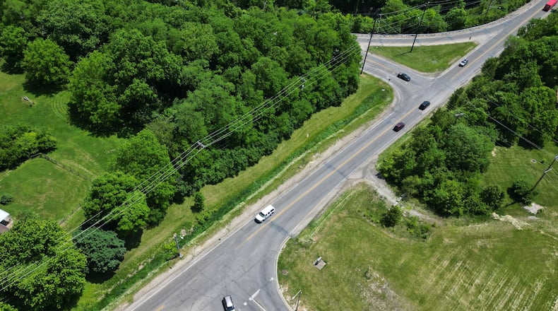 The is proceeding with the dual roundabout intersection, also known as a barbell intersection, with the first of two back-to-back traffic circles at NW Washington Boulevard and West Elkton (lower left). The second traffic circle intersection will be at West Elkton and North B Street (upper right). NICK GRAHAM/FILE