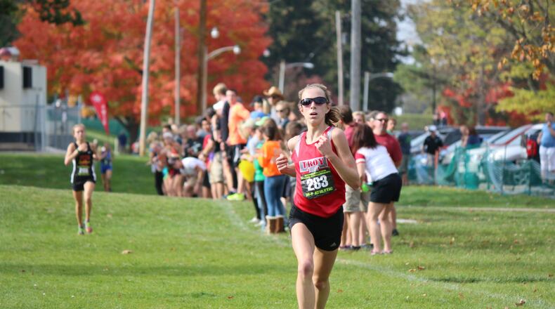 Morgan Gigandet of Troy won the Division I regional cross country race Saturday in Troy. Greg Billing/Contributed photo