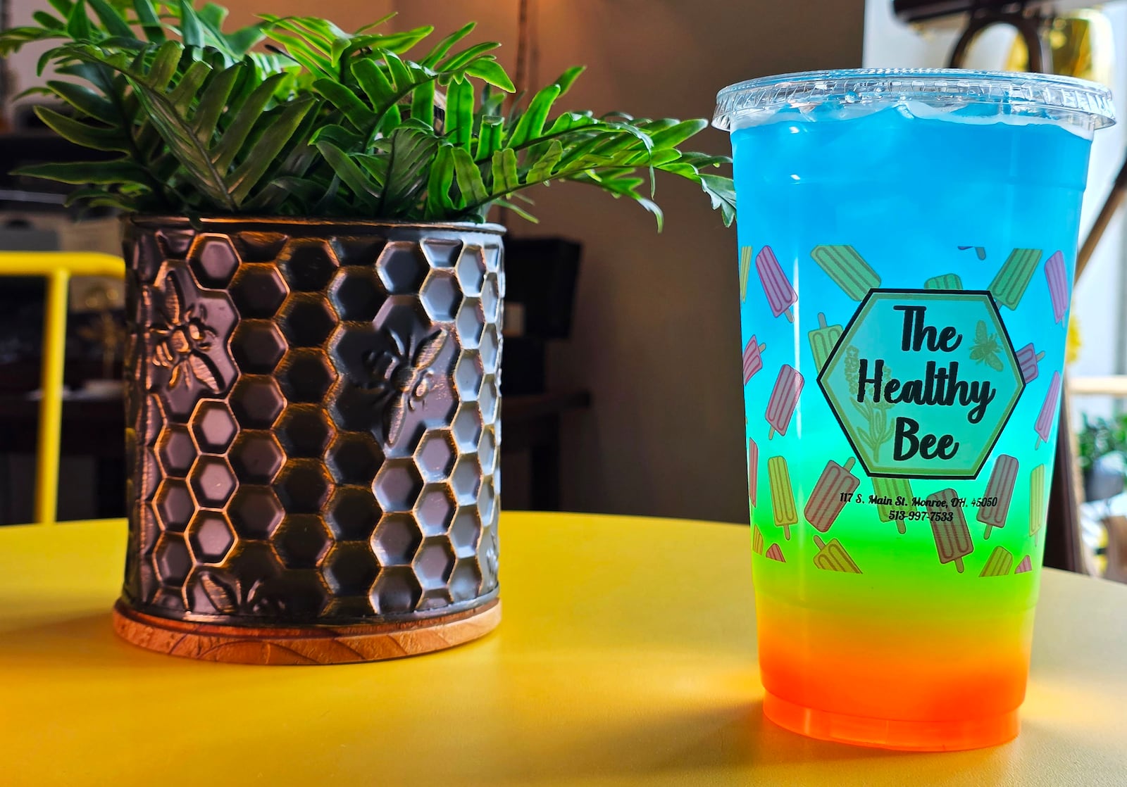 The Healthy Bee on S. Main Street in Monroe is a health-conscious cafe serving coffee, meal replacement shakes, energy drinks, loose leaf tea, gifts and more. NICK GRAHAM/STAFF