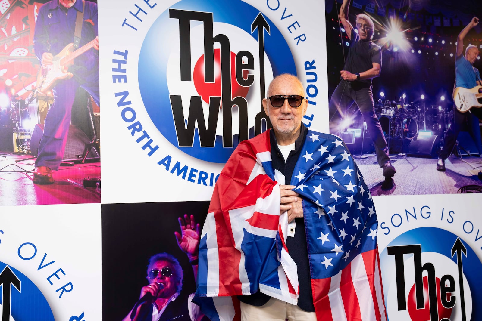 Pete Townshend poses for photographers during the announcement of ' The Who: The Song Is Over, The North American Farewell Tour' on Thursday, May 9, 2025, in London. (Photo by Scott A Garfitt/Invision/AP)