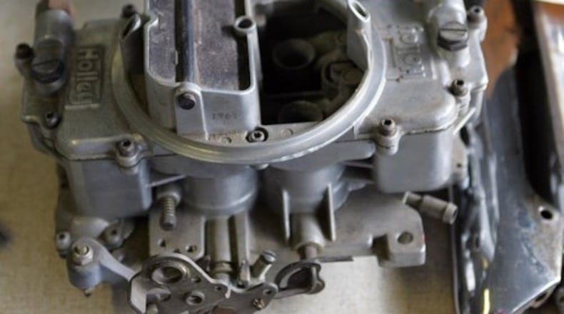 A Holley 4 barrel carburetor at Merl Cummins swap meet table.
